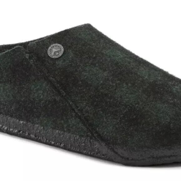 EUC Women's Green & Black Plaid Birkenstock Closed Toed Slide Clogs Size 38 - Picture 3 of 11